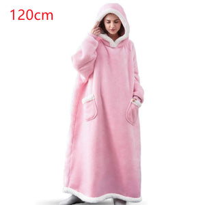 Hoodie Blanket Winter Warm Home Clothes Women Men Oversized Pullover With Pockets