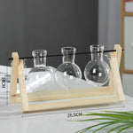 Load image into Gallery viewer, Swing Wooden Stand Hydroponic Plant Container Glass Vase
