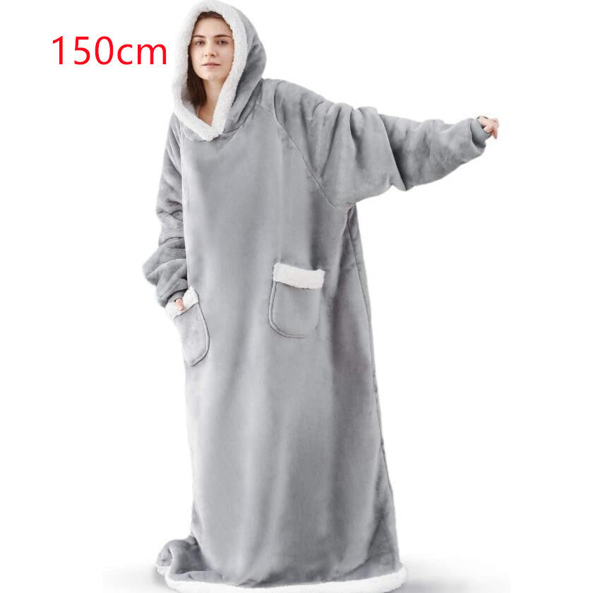 Hoodie Blanket Winter Warm Home Clothes Women Men Oversized Pullover With Pockets