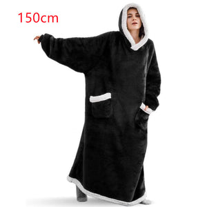 Hoodie Blanket Winter Warm Home Clothes Women Men Oversized Pullover With Pockets