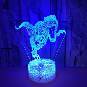 Stereo Vision Dinosaur Colorful Touch 3D Night Light