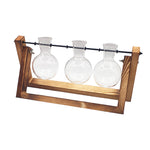 Load image into Gallery viewer, Swing Wooden Stand Hydroponic Plant Container Glass Vase
