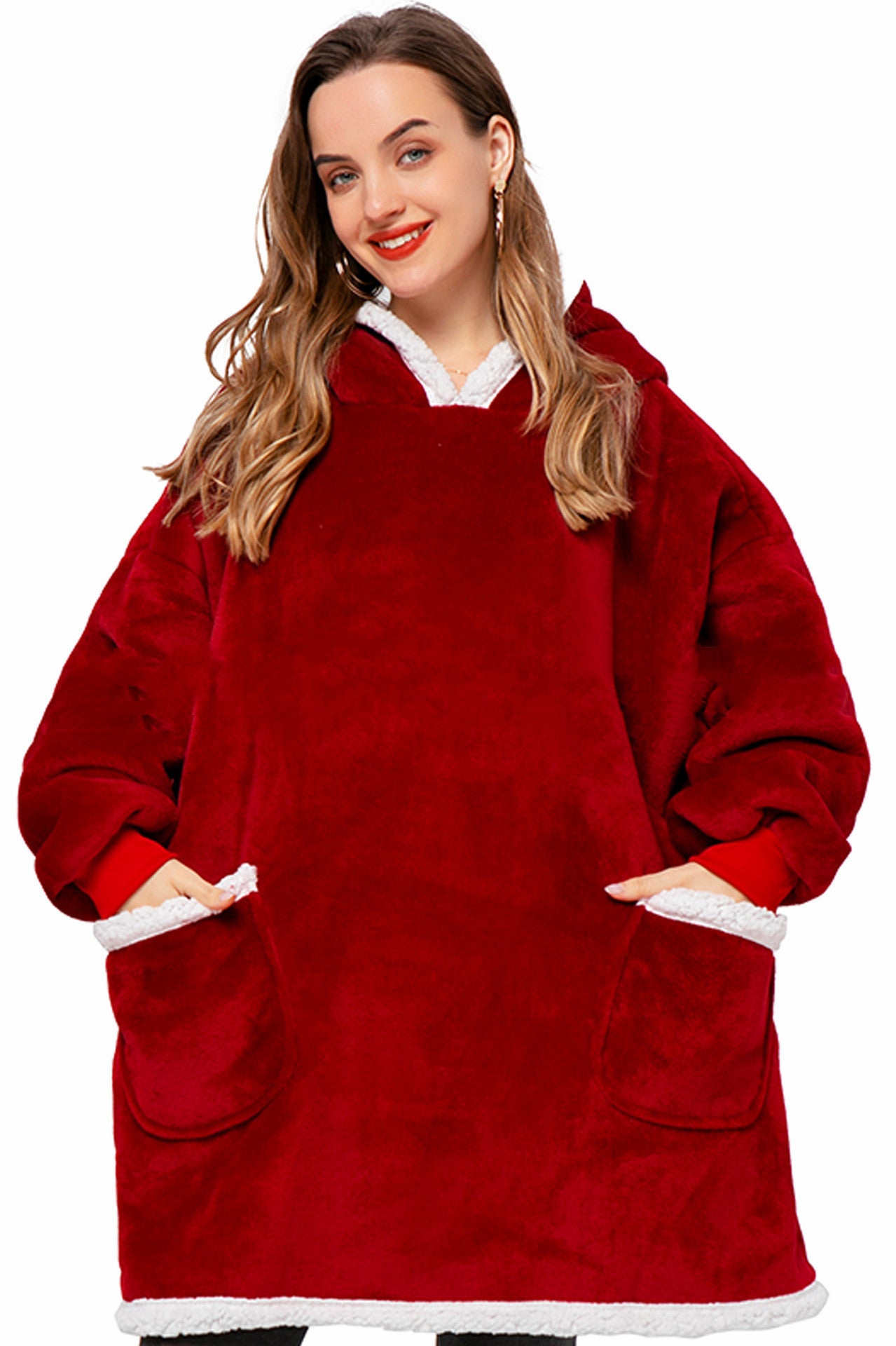 Hoodie Blanket Winter Warm Home Clothes Women Men Oversized Pullover With Pockets