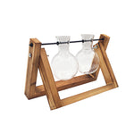 Load image into Gallery viewer, Swing Wooden Stand Hydroponic Plant Container Glass Vase
