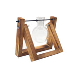 Load image into Gallery viewer, Swing Wooden Stand Hydroponic Plant Container Glass Vase
