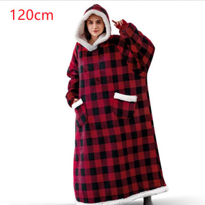 Hoodie Blanket Winter Warm Home Clothes Women Men Oversized Pullover With Pockets