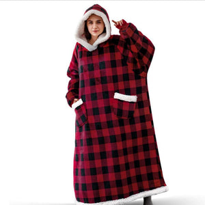 Hoodie Blanket Winter Warm Home Clothes Women Men Oversized Pullover With Pockets