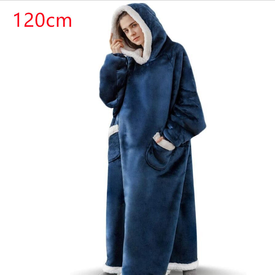 Hoodie Blanket Winter Warm Home Clothes Women Men Oversized Pullover With Pockets