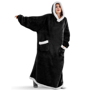 Hoodie Blanket Winter Warm Home Clothes Women Men Oversized Pullover With Pockets