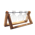 Load image into Gallery viewer, Swing Wooden Stand Hydroponic Plant Container Glass Vase
