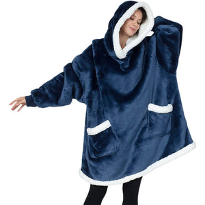 Hoodie Blanket Winter Warm Home Clothes Women Men Oversized Pullover With Pockets